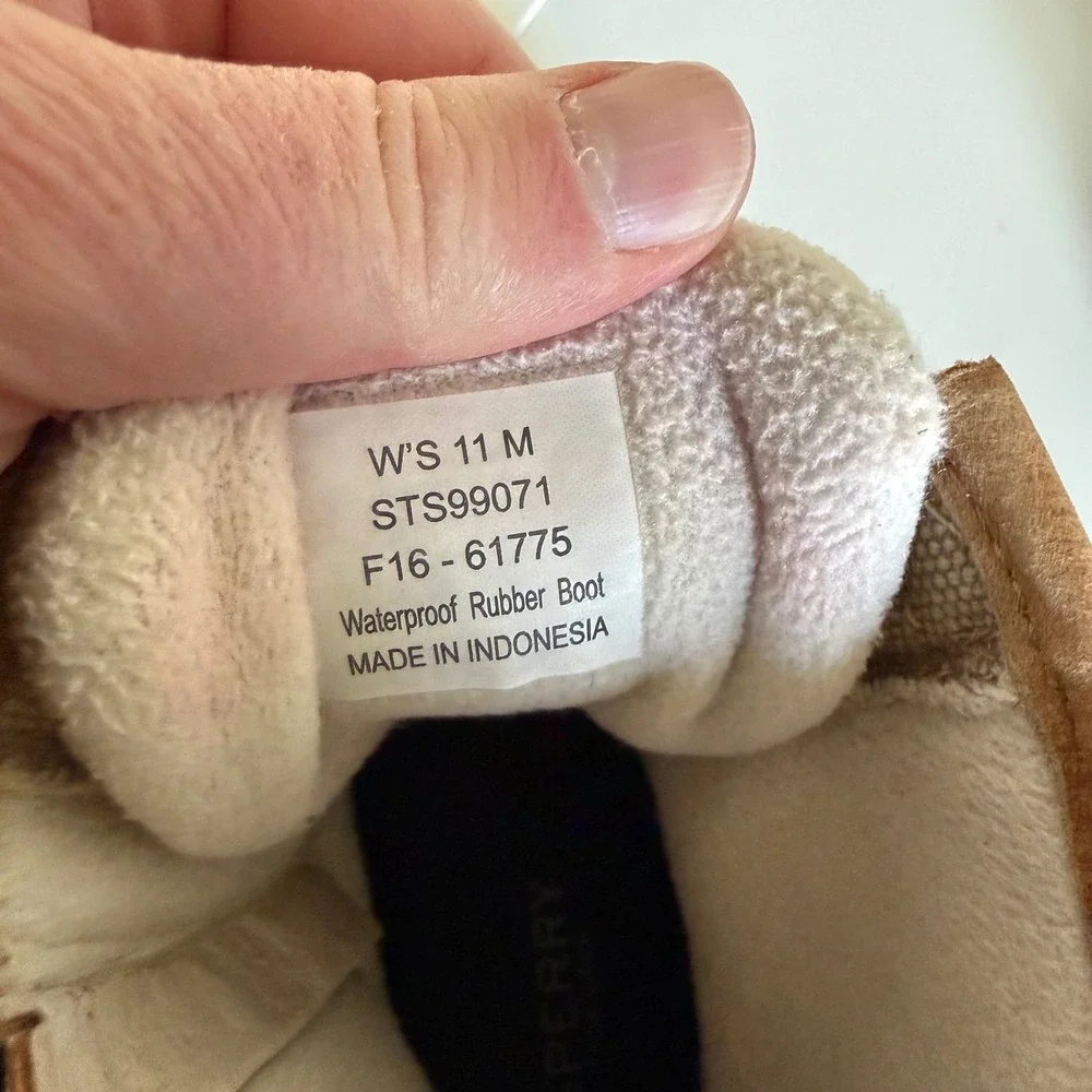 Sperry Saltwater Quilted Canvas Duck Boots‎ Ivory Beige STS99071 Womens 11 M